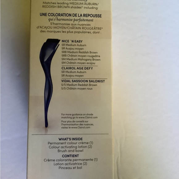 Clairol root touch up, hair colour, medium auburn reddish brown shades, NIB 5R - Picture 3 of 6